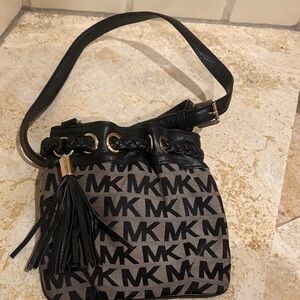 Michael Kors Dark Blue crossbody bag purse MK tassle
